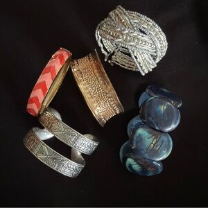 Elegant Silver and Gold Bangle Set